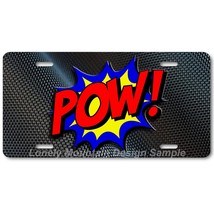 POW! Comic Book Fight Parody Art on Carbon FLAT Aluminum Novelty License... - $17.99