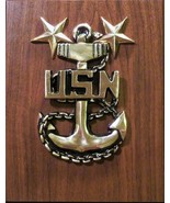US Navy  Military Brass E9 Anchor Plaque 8x10 ( 2 stars) Insignia Solid ... - $169.42 CAD