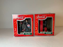 Coca-Cola Town Square Collection Christmas figure lot of 2 all in orig b... - $12.00
