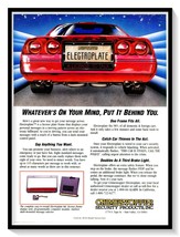 Electroplate License Plate Frame Print Ad Vintage 1990 Magazine Advertis... - $9.70