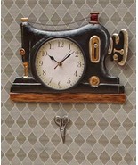 Pendulum Wall Clock Retro Sewing Machine Shaped Vintage Analog Time Piec... - €25,13 EUR