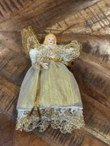 Vintage Pacific Rim Imports Gold Foil Angel Figure Tree Topper - £15.60 GBP