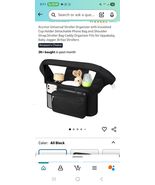 Accmor Universal Stroller Organizer with Insulated Cup Holder All Black  - $318.52 MXN