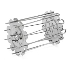 Stainless Steel Bbq Grill Cage Vegetable Meat Skewer Kebab Maker For Rotisserie  - £31.63 GBP