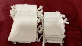 Cotton Muslin Bags - 100% Organic Cotton Double Drawstring Premium Quality Eco F - £3.93 GBP