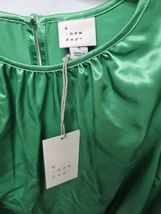A New Day Women's Size Small Long Sleeve Green Satin Belted A-Line Dress image 4