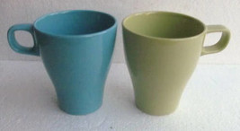 IKEA (2) FÄRGRIK Stackable Coffee Mugs in Light Blue #18961 &amp; Light Green#21533  - £21.22 GBP