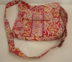 VERA BRADLEY Pink Paisley Raspberry Fizz Shoulder Bag Close Cross Body Purse Zip - £31.99 GBP
