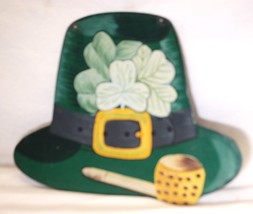 Rustic Heavy Metal St. Patrick&#39;s Day Hat Sign Hand Painted Barn Find - £23.60 GBP