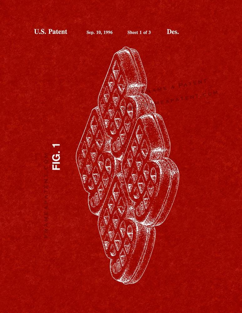 Eggo Waffles Patent Print - Burgundy Red