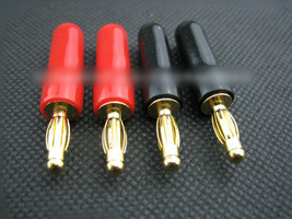 2 pairs Gold Plated Audio Speaker Wire Cable Banana Plug H62  Connector Adapter - $7.91