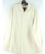 Chaps Tan Striped Cotton Button Down Shirt XL - £19.54 GBP