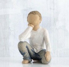 Inquisitive Child Figure Sculpture Hand Painting Willow Tree By Susan Lordi - £51.03 GBP