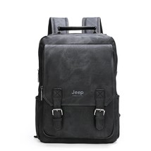  BULUO Men 15.6&quot; Laptop School Bag Split LeatherTravel Multi Male Mochila  Style - £86.71 GBP