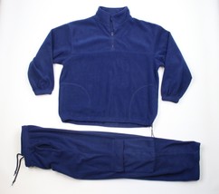 Vtg 90s Streetwear Mens L Faded Fleece 2 Piece Track Suit Wide Leg Cargo... - £78.91 GBP