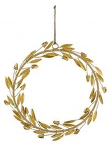 New Metal Pendant, Wreath, Gold, ø 12cm, &quot;Germany&quot;, Handmade - £23.70 GBP