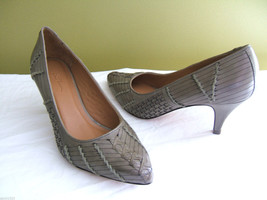 NEW! L.L. Bean Signature Woven Pumps Gorgeous Leather Olive Green Heels ... - $70.80