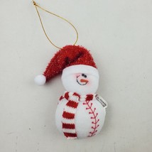 Plush Snowman Baseball Christmas Tree Ornament - £3.02 GBP