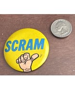 Vintage Topps Wise Guy Metal Button Humor 2&quot; Pinback Pin “SCRAM” Japan - $5.69