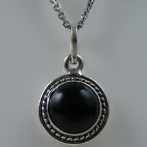 Solide 925 Argent Sterling Noir Onyx Pendentif Collier Femme PSV-1036 - £28.62 GBP+