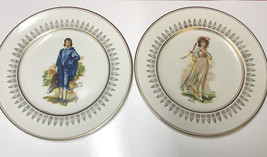 1940s Wood And Sons &#39;Blue Boy&#39; &amp; “Pinky” Gainsborogh Alpine White Plate 10&quot; - £18.84 GBP