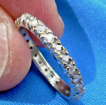 Earth mined Diamond Deco Wedding Band Bridal Anniversary Eternity Ring Size 8.5 - $2,180.25