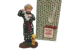 Dept 56 All Though The House Sue Ellen Porcelain Figurine Cat Christmas Stocking - £7.51 GBP