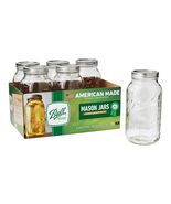 Half Gallon Mason Jars Wide Mouth 6Pk, 64 Oz Canning Jars with Lids and ... - $30.87