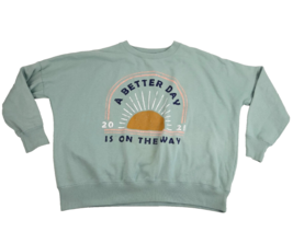 True Craft Sweater Womens M Green Pullover Long Sleeve A Better Day On T... - $8.98