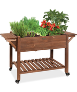 57X20X33In Mobile Raised Garden Bed Elevated Wood Planter Box W/ Folding... - €167,26 EUR
