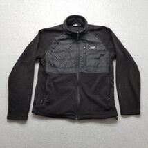 New Balance Jacket Mens Medium Black Zip Fleece Pockets Mock Neck Outdoor - $34.55 CAD