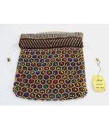 Candy Dot Beaded Purse, Hand Made, Reversible, Drawstring, Retro 70s Hip... - $40.14 CAD