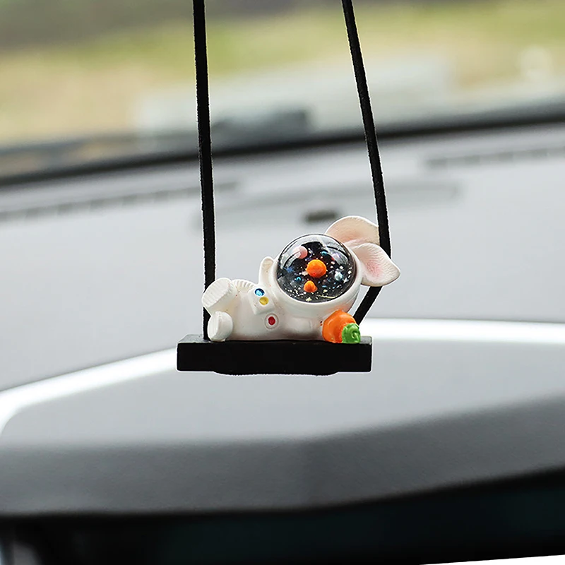 Creative  Swing Astronaut Car Pendant Car Rearview Mirror Hanging Ornaments - £9.41 GBP+