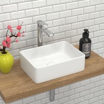 Bathroom Small Vessel Sink Above Counter White Porcelain Ceramic Sink Bowl - $76.93