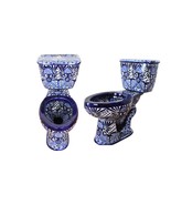 Mexican Toilet ELONGATED Comfort Height Hand Painted - Brisa Azul - - $26,209.78 MXN