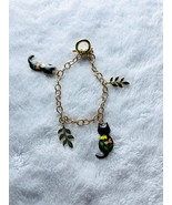 Charm Bracelet, gold tone, cat charm, with toggle closure - £10.55 GBP