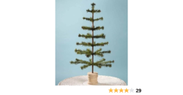 Bethany Lowe Christmas &quot;Olive Feather Tree Wooden Bucket 30&quot; LG3471 - £105.93 GBP
