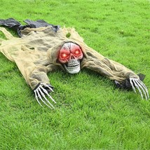 Halloween Skeleton Groundbreaker Decoration With Light Up Eyes And Creepy Sound, - £30.12 GBP