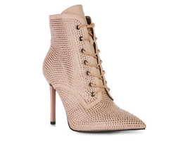 HEAD ON Faux Suede Diamante Ankle Boots - £76.42 GBP