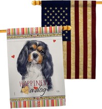 Cavalier Spaniel Happiness House Flag Pack Dog Puppy Spoiled Paw Canine ... - £32.67 GBP