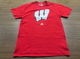 Wisconsin Badgers Men&#39;s Red Short-Sleeve T-Shirt - Adidas - Medium - $14.99