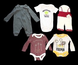 Newborn Baby Clothes Lot 18 Pc Bodysuits Sleepers Honest Gerber Unisex C image 4