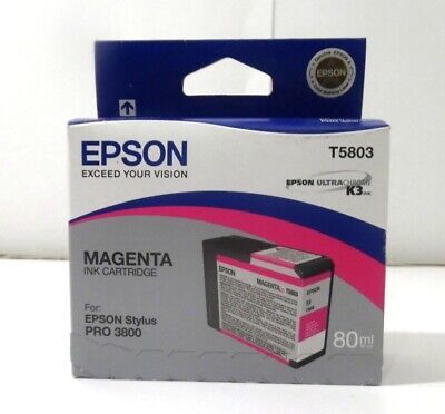 Epson STYLUS Pro 3800 MAGENTA UltraChrome K3 Ink T5803 T580300 Exp 03.2009 LOT 4 - $150.95