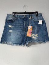 Vanilla Star Hi-Rise Stretch Button Fly Midi Short Blue Size 15 (32W) NWOT - $31.68