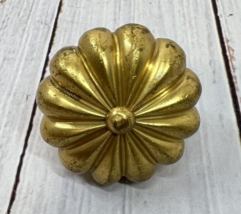 Vintage Daisy Flower Design Brass Plated Door Knob Replacement READ - £25.56 GBP