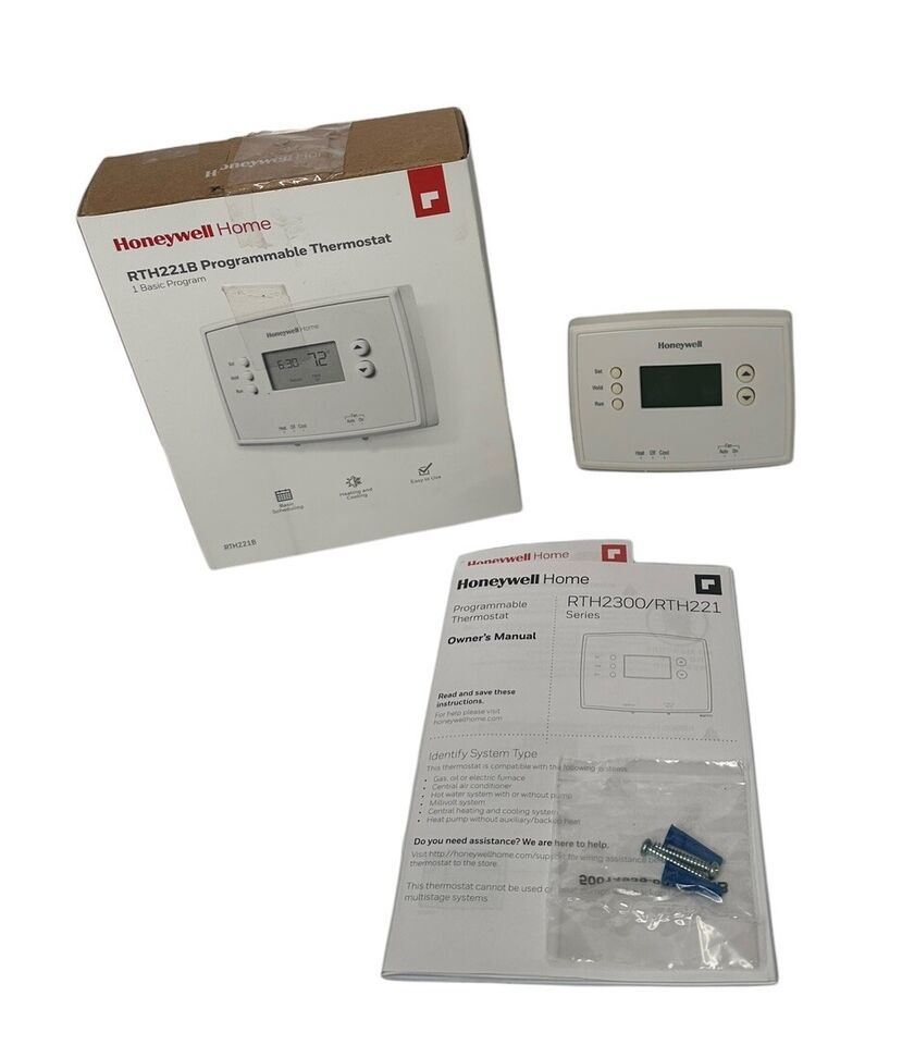 Honeywell Programmable Home Thermostat RTH221B Heating Cooling 1 Week - $12.86