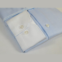 Mens 100% Italian Cotton Shirt High Quality Non Iron SORRENTO Turkey 4442 Blue image 3