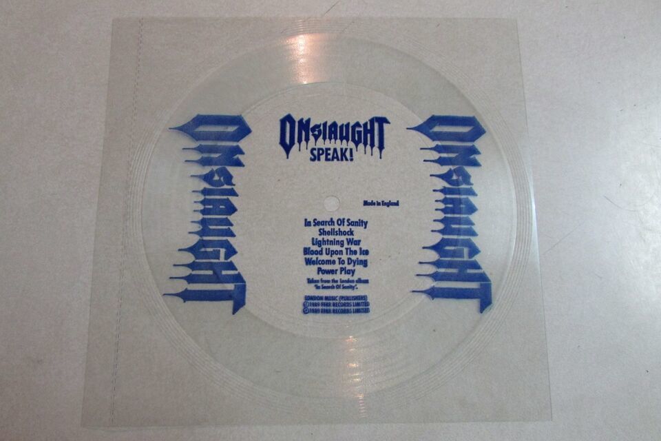 ONSLAUGHT SPEAK! 1989 7&quot;VINYL UK PROMO FLEXI DISC ENGLISH THRASH METAL R... - $6.59