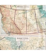 1916 Map Dominion Of Canada Eastern Western Provinces Physical Political... - $374.96 MXN