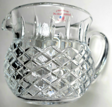 Clear Glass Lead Crystal Pitcher Vase Diamond Pattern very Heavy 5 Inch ... - $24.99